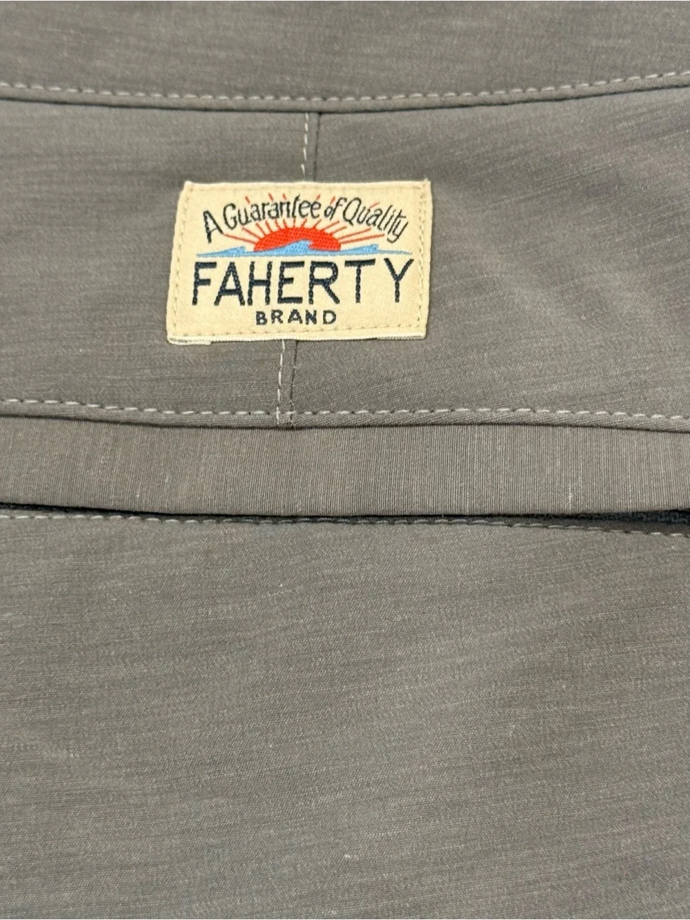 Faherty All Day Shorts Mens 31 Gray Chino 34x9 Stretch Travel Casual Summer